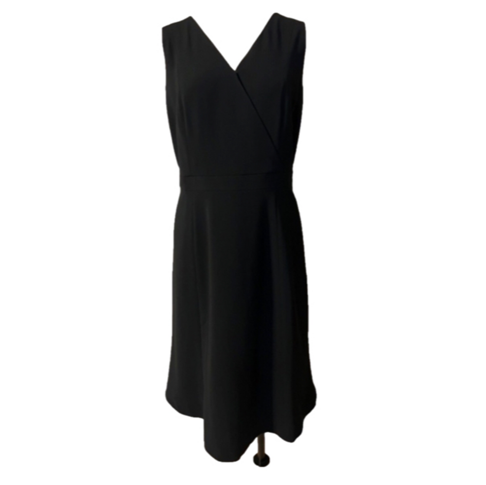Talbots Classic Black Sleeveless Midi Dress
